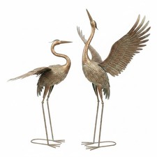 Gartenfigur Kranich Metall