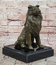 Lassie Collie Hund Figur Messingskulptur Statue Haustier Tier Unterzeichnet Milo