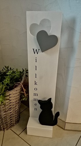 Holzschild willkommen - holzschild,