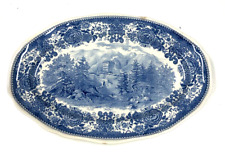 Villeroy & Boch Service Burgenland Servier Platte oval weiß blau L 33,5 cm gepfl