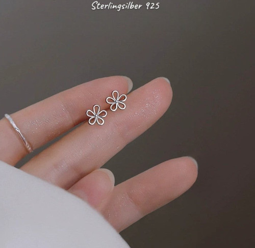 Blumen ohrringe 925 sterling - ohrringe,