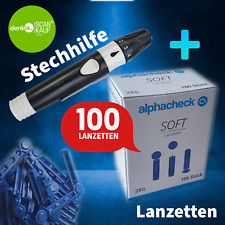 Lanzetten 100 Stück 28G SOFT sterile Lanzette blau + 1 x Stechhilfe  ⭐️⭐️⭐️⭐️⭐️