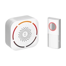 Funk-Türklingel, kabelloser Gong – Batteriebetrieben, 36 Melodien, 150m weiß