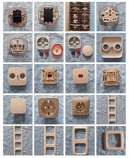 Busch Jaeger Duro 2000 SI Steckdosen Schalter Wippe Rahmen Cremeweiß Set