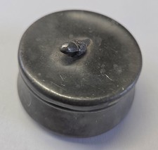 Kleine runde antike Zinndose , Eichel Deckel Zinn, Jagd