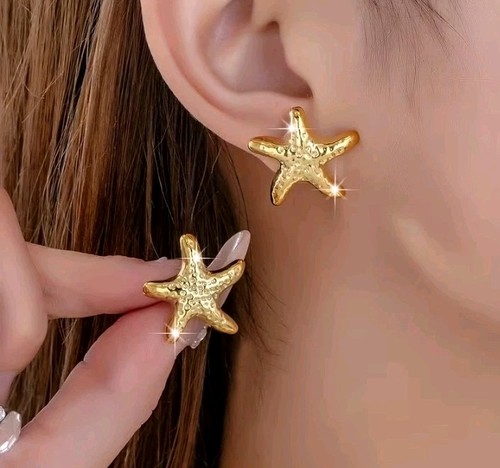 Goldene seestern ohrstecker - goldene,