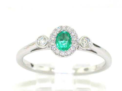 Smaragd brillant ring - brillant,
