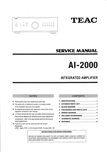 Service manual anleitung - service, für