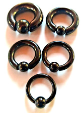 BCR Intimpiercing schwarz  Prinz Albert XXL Piercing 3-8mm Klemmring Klemmkugel