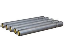 5x Interroll Sicken Tragrollen Sechskant Ø 50 mm RL 453 mm Stahlrolle verzinkt