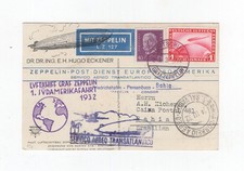 1932 Dt. Reich Zeppelin LZ 127 Eckener AK der 1.SAF Bordpost mit Mi 455 SI 138Ab