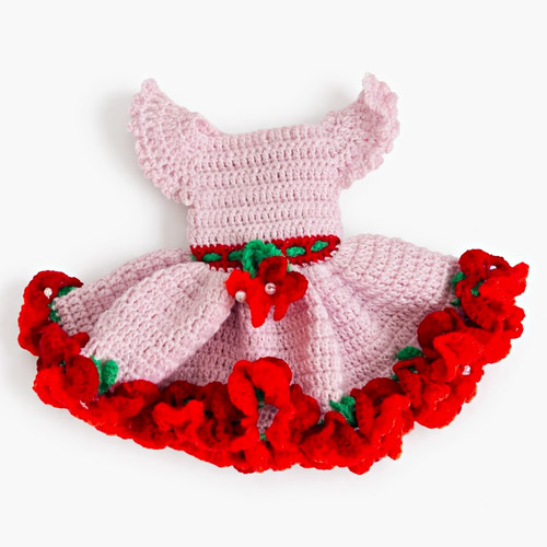 Strick puppenkleid rosa mit - rosa,