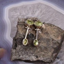 Prehnit Ohrring, 925er Silber