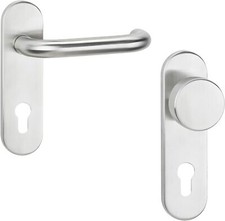 Drückergarnitur Feuerschutz Türgriff Edelstahl Kurzschild Brandschutz Knopf 72