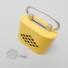 alte Spardose Sparbüchse Metall mit Schlüssel