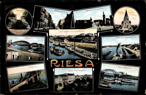 Riesa der elbe sachsen - ak,