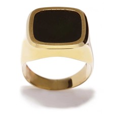 Siegelring aus 585er Gold mit einem Onyx Gr. 62 Gewicht 9,56g