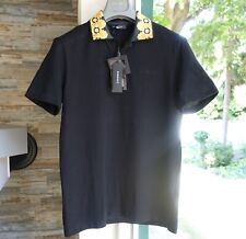 VERSACE POLO SHIRT S poloshirt gianni donatella cotton black gold barocco iconic