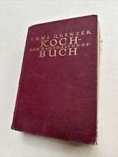 Emma Quenzer: Koch- und Haushaltungsbuch / Gebunden 1951 Kochbuch alt antik