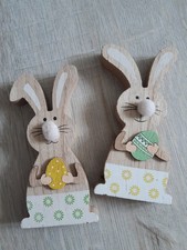 Osterhasen Figuren aus Holz Oster Dekoration 