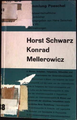 Konrad mellerowicz grundzüge - mellerowicz:,