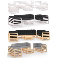 8-tlg. Garten Lounge Set Holz