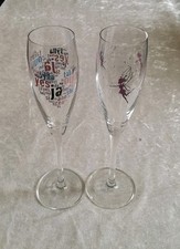 Ritzenhoff 2 Sektgläser Vintage Glas Design ca. 1970