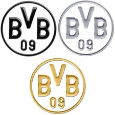 Borussia Dortmund Auto Aufkleber 3D Schwarz Silber Gold Ø 8 cm Kunstharz BVB 09
