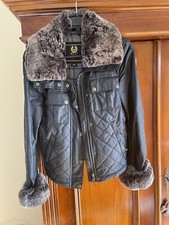 belstaff Wachsjacke mit Fell