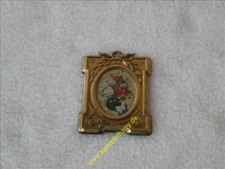 antiker Bilderrahmen aus Blech, goldfarben, für die Puppenstube, 4D293-11