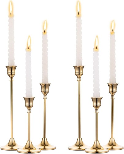 Kerzenständer gold 6er set - kerzenständer,