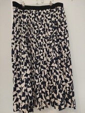 Damen Plisseerock Gr. 3 XL schwarz/weiß