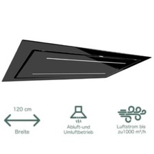 Dunstabzugshaube Deckenhaube 120 cm 1000m3/h Gurari GCH C 341 BL Schwarz Glas 