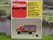 Preiser 1224 H0 Bausatz Gerätewagen Feuerwehr Magirus F150D OVP (VH) C1100