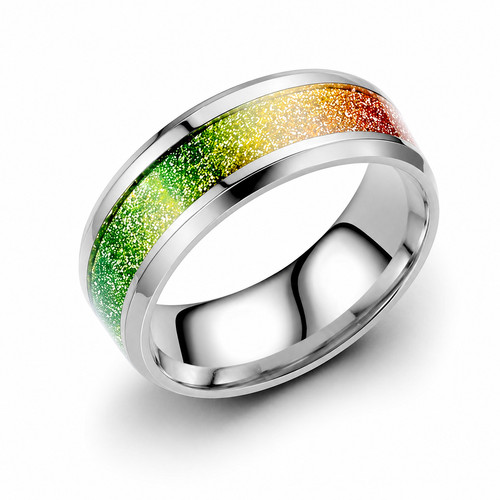 Edelstahl ring mit inlay - ring, blau