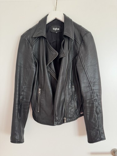 Lederjacke damen tigha schwarz - lederjacke,
