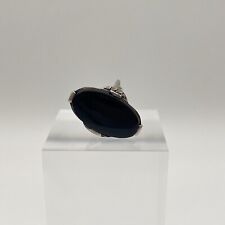 935 Silber Art Deco Ring schwarzer Onyx Markasiten Gr 11,5 EU 51,5 Antik Schmuck
