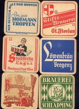 12 alte Bierdeckel Österreich