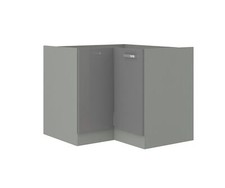 Eckunterschrank 90x90 Hochglanz Grau Küchenzeile Küchenblock Küche Grey Bianca