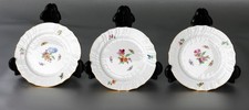 3 KPM Berlin Porzellan Dessertteller, feine Handbemalung, Neuosier, ~ Vintage