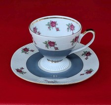 Chodziez Sammeltasse Mokka Mocca Demi Gold rosa Rot Blau Blumen Grün Rosen Tasse