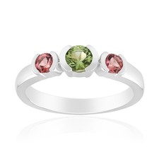 Grüner Rosa Turmalin Sterling