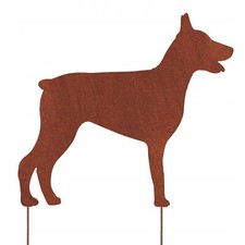 DOBERMANN HUND CORTEN HUND FIGUR GARTEN DEKORATION GESCHENK
