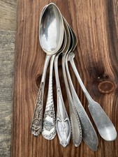 6 antike Silberlöffel,  Echt 800er Silber, 290 gramm