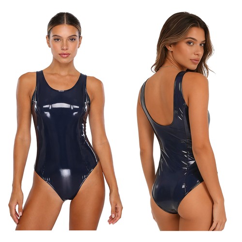 Damen leder body wetlook - de,