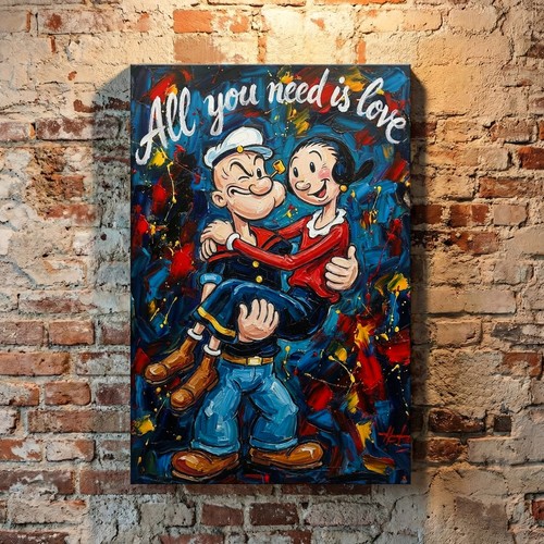 Pop art kunst - art, verliebt-popeye