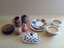 Geschirr Teller Müsli Suppe Butter Salz+Pfeffer Keramik rustikal  OHNE Espresso 