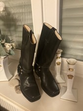 Sancho Biker Stiefel Leder Größer 37 Schwarz Top Zustand