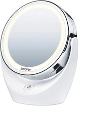 Kosmetikspiegel beleuchtet 5-fach Vergrößerung Chrom 11cm LED drehbar BS49