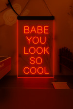 RGB 7 FARBEN Baby you look so cool LED Neonlicht Schild WOHN ZIMMER DEKO
